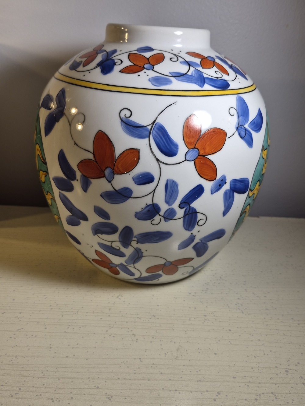 VTG Hand Painted WBI Celestrial Sunburst Vase - Picture 3 of 10